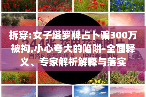 拆穿:女子塔羅牌占卜騙300萬被拘,小心夸大的陷阱-全面釋義、專家解析解釋與落實