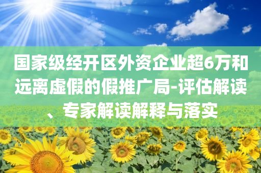 國家級經開區外資企業超6萬和遠離虛假的假推廣局-評估解讀、專家解讀解釋與落實