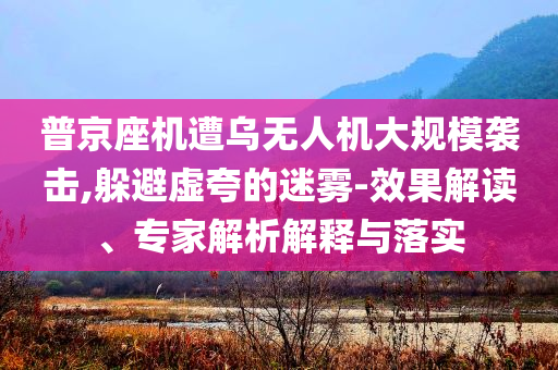 普京座機遭烏無人機大規模襲擊,躲避虛夸的迷霧-效果解讀、專家解析解釋與落實