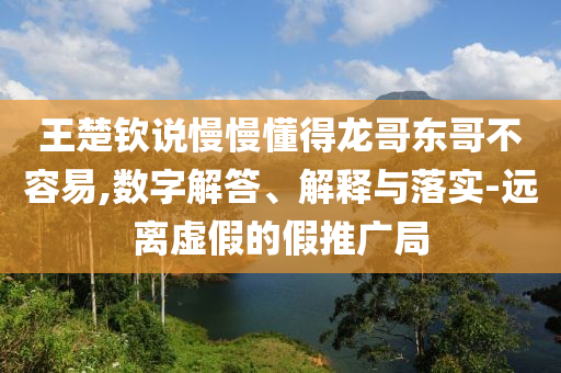 王楚欽說慢慢懂得龍哥東哥不容易,數字解答、解釋與落實-遠離虛假的假推廣局