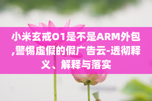 小米玄戒O1是不是ARM外包,警惕虛假的假廣告云-透徹釋義、解釋與落實