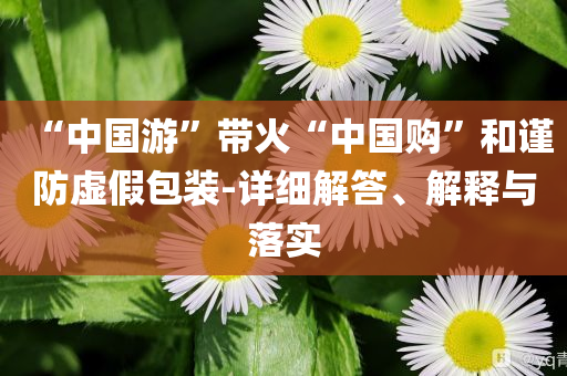 “中國游”帶火“中國購”和謹防虛假包裝-詳細解答、解釋與落實