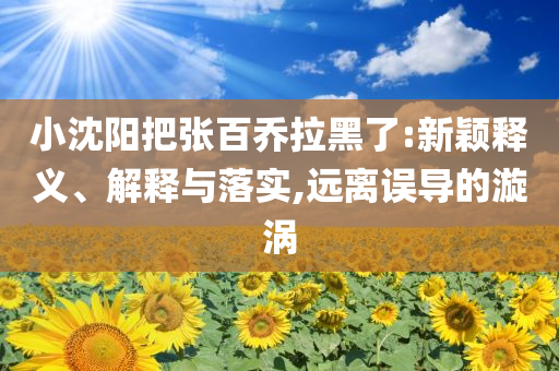 小沈陽把張百喬拉黑了:新穎釋義、解釋與落實,遠離誤導的漩渦