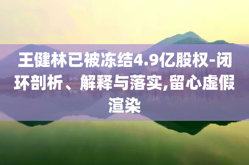 王健林已被凍結4.9億股權-閉環剖析、解釋與落實,留心虛假渲染