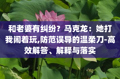 和老婆有糾紛？馬克龍：她打我鬧著玩,防范誤導的溫柔刀-高效解答、解釋與落實