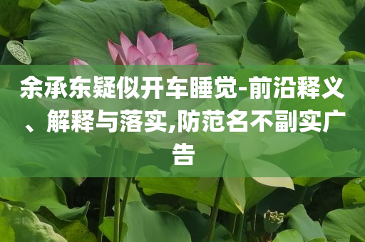 余承東疑似開車睡覺-前沿釋義、解釋與落實,防范名不副實廣告
