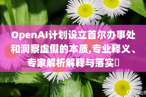 OpenAI計劃設立首爾辦事處和洞察虛假的本質,專業釋義、專家解析解釋與落實?