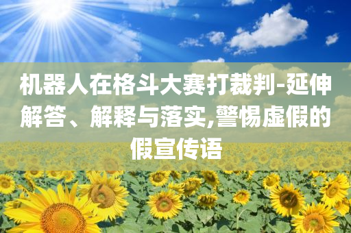 機器人在格斗大賽打裁判-延伸解答、解釋與落實,警惕虛假的假宣傳語