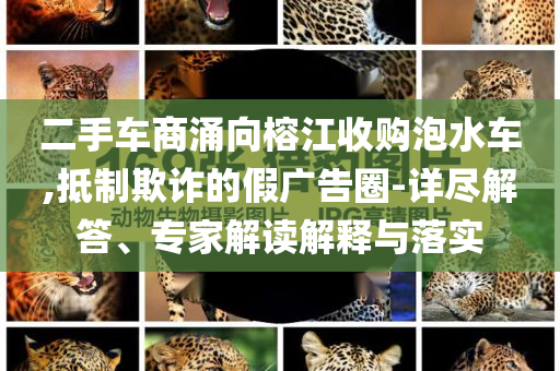二手車商涌向榕江收購泡水車,抵制欺詐的假廣告圈-詳盡解答、專家解讀解釋與落實