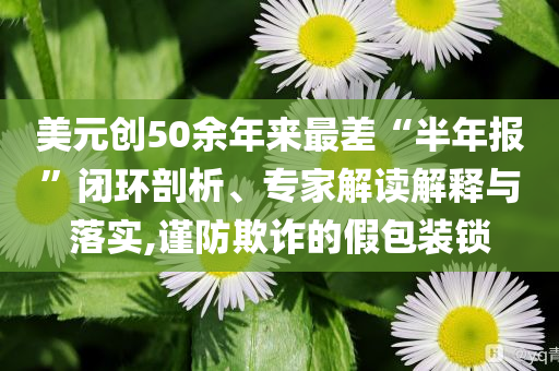 美元?jiǎng)?chuàng)50余年來最差“半年報(bào)”閉環(huán)剖析、專家解讀解釋與落實(shí),謹(jǐn)防欺詐的假包裝鎖