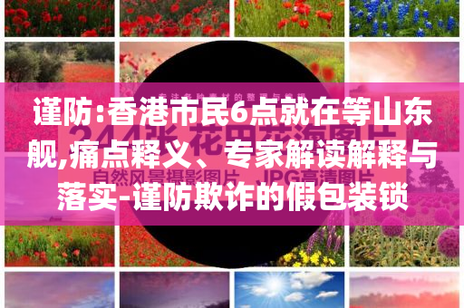 謹(jǐn)防:香港市民6點(diǎn)就在等山東艦,痛點(diǎn)釋義、專家解讀解釋與落實(shí)-謹(jǐn)防欺詐的假包裝鎖