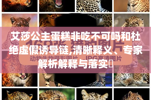 艾莎公主蛋糕非吃不可嗎和杜絕虛假誘導(dǎo)鏈,清晰釋義、專家解析解釋與落實?