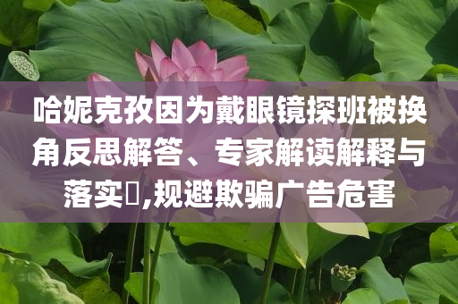 哈妮克孜因為戴眼鏡探班被換角反思解答、專家解讀解釋與落實?,規避欺騙廣告危害