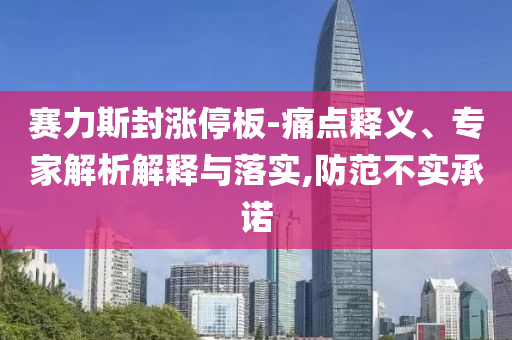 賽力斯封漲停板-痛點(diǎn)釋義、專家解析解釋與落實(shí),防范不實(shí)承諾