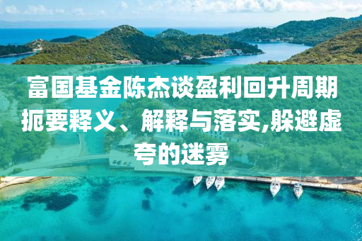 富國基金陳杰談盈利回升周期扼要釋義、解釋與落實(shí),躲避虛夸的迷霧