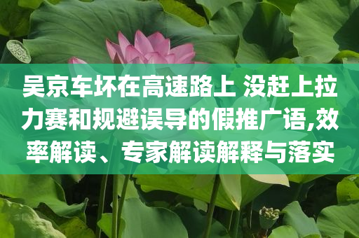 吳京車壞在高速路上 沒(méi)趕上拉力賽和規(guī)避誤導(dǎo)的假推廣語(yǔ),效率解讀、專家解讀解釋與落實(shí)