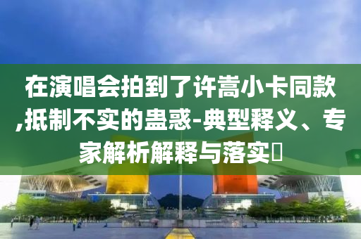 在演唱會拍到了許嵩小卡同款,抵制不實的蠱惑-典型釋義、專家解析解釋與落實?
