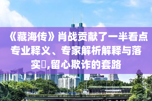 《藏海傳》肖戰貢獻了一半看點專業釋義、專家解析解釋與落實?,留心欺詐的套路