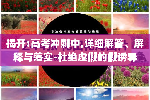 揭開:高考沖刺中,詳細解答、解釋與落實-杜絕虛假的假誘導