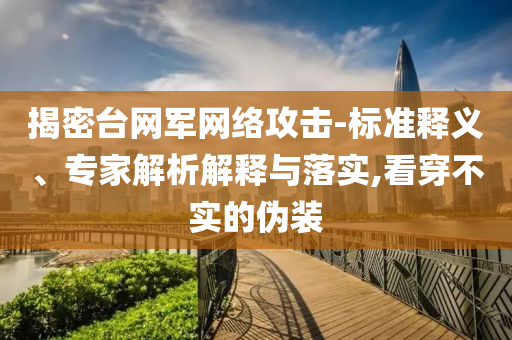 揭密臺網軍網絡攻擊-標準釋義、專家解析解釋與落實,看穿不實的偽裝
