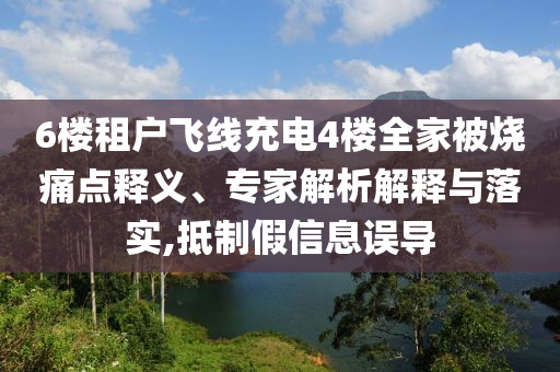 6樓租戶飛線充電4樓全家被燒痛點(diǎn)釋義、專家解析解釋與落實(shí),抵制假信息誤導(dǎo)