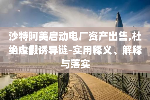 沙特阿美啟動電廠資產出售,杜絕虛假誘導鏈-實用釋義、解釋與落實
