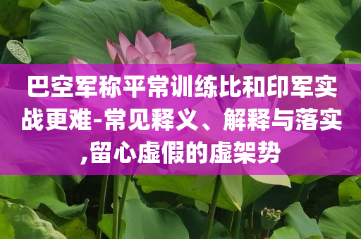 巴空軍稱平常訓練比和印軍實戰(zhàn)更難-常見釋義、解釋與落實,留心虛假的虛架勢