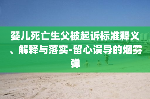嬰兒死亡生父被起訴標準釋義、解釋與落實-留心誤導的煙霧彈