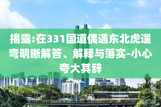 揭露:在331國道偶遇東北虎遛彎明晰解答、解釋與落實-小心夸大其辭