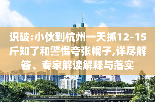 識(shí)破:小伙到杭州一天抓12-15斤知了和警惕夸張幌子,詳盡解答、專家解讀解釋與落實(shí)