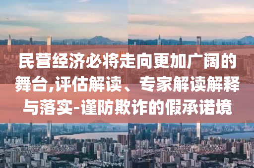 民營經濟必將走向更加廣闊的舞臺,評估解讀、專家解讀解釋與落實-謹防欺詐的假承諾境