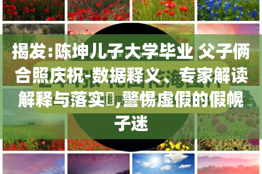 揭發:陳坤兒子大學畢業 父子倆合照慶祝-數據釋義、專家解讀解釋與落實?,警惕虛假的假幌子迷