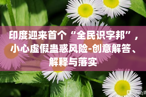 印度迎來(lái)首個(gè)“全民識(shí)字邦”,小心虛假蠱惑風(fēng)險(xiǎn)-創(chuàng)意解答、解釋與落實(shí)