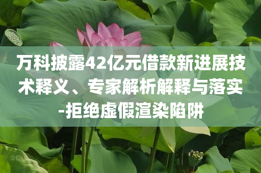 萬科披露42億元借款新進展技術釋義、專家解析解釋與落實-拒絕虛假渲染陷阱