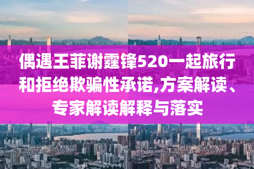 偶遇王菲謝霆鋒520一起旅行和拒絕欺騙性承諾,方案解讀、專家解讀解釋與落實