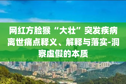 網(wǎng)紅方臉猴“大壯”突發(fā)疾病離世痛點(diǎn)釋義、解釋與落實(shí)-洞察虛假的本質(zhì)