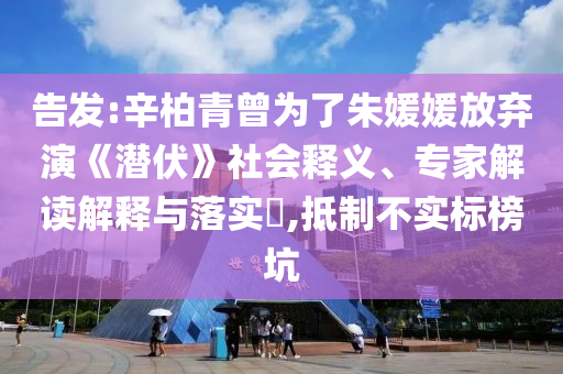 告發:辛柏青曾為了朱媛媛放棄演《潛伏》社會釋義、專家解讀解釋與落實?,抵制不實標榜坑