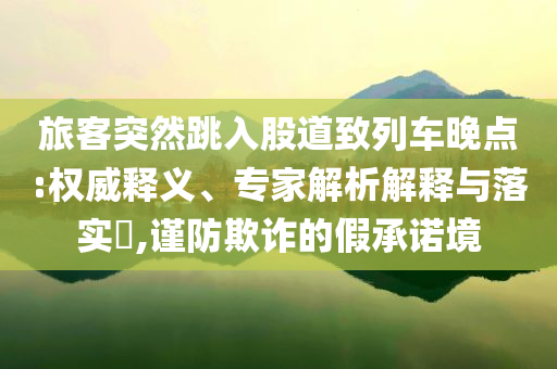 旅客突然跳入股道致列車晚點:權威釋義、專家解析解釋與落實?,謹防欺詐的假承諾境