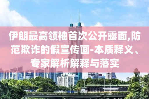 伊朗最高領袖首次公開露面,防范欺詐的假宣傳畫-本質釋義、專家解析解釋與落實