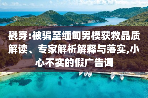 戳穿:被騙至緬甸男模獲救品質解讀、專家解析解釋與落實,小心不實的假廣告詞