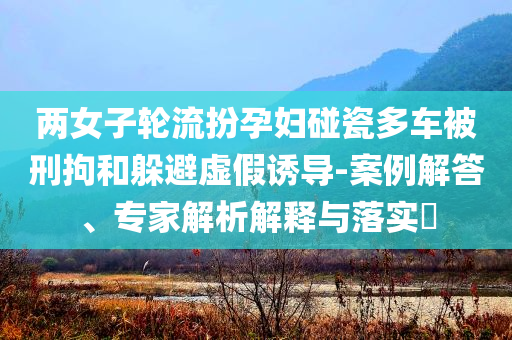 兩女子輪流扮孕婦碰瓷多車被刑拘和躲避虛假誘導-案例解答、專家解析解釋與落實?