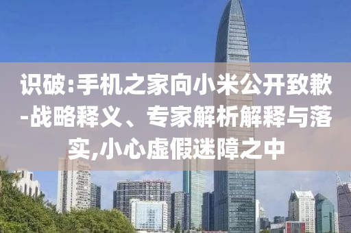 識(shí)破:手機(jī)之家向小米公開(kāi)致歉-戰(zhàn)略釋義、專家解析解釋與落實(shí),小心虛假迷障之中