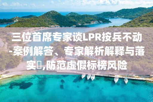 三位首席專家談LPR按兵不動-案例解答、專家解析解釋與落實?,防范虛假標榜風險