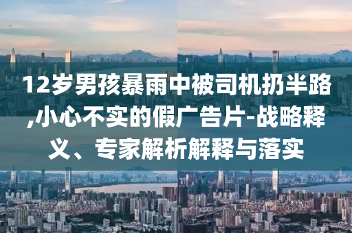 12歲男孩暴雨中被司機(jī)扔半路,小心不實(shí)的假?gòu)V告片-戰(zhàn)略釋義、專(zhuān)家解析解釋與落實(shí)