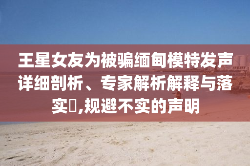 王星女友為被騙緬甸模特發聲詳細剖析、專家解析解釋與落實?,規避不實的聲明