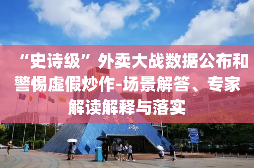 “史詩(shī)級(jí)”外賣(mài)大戰(zhàn)數(shù)據(jù)公布和警惕虛假炒作-場(chǎng)景解答、專(zhuān)家解讀解釋與落實(shí)