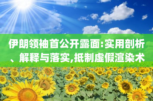 伊朗領(lǐng)袖首公開(kāi)露面:實(shí)用剖析、解釋與落實(shí),抵制虛假渲染術(shù)