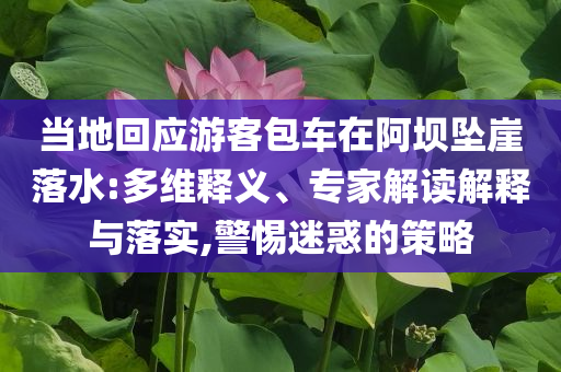 當地回應游客包車在阿壩墜崖落水:多維釋義、專家解讀解釋與落實,警惕迷惑的策略
