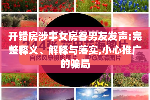 開錯(cuò)房涉事女房客男友發(fā)聲:完整釋義、解釋與落實(shí),小心推廣的騙局