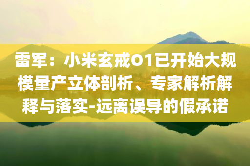 雷軍：小米玄戒O1已開始大規模量產立體剖析、專家解析解釋與落實-遠離誤導的假承諾